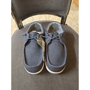 Goodfellow & Co Mens Boat Shoes Navy Blue Denim Slip On Loafers Size 8 NIB